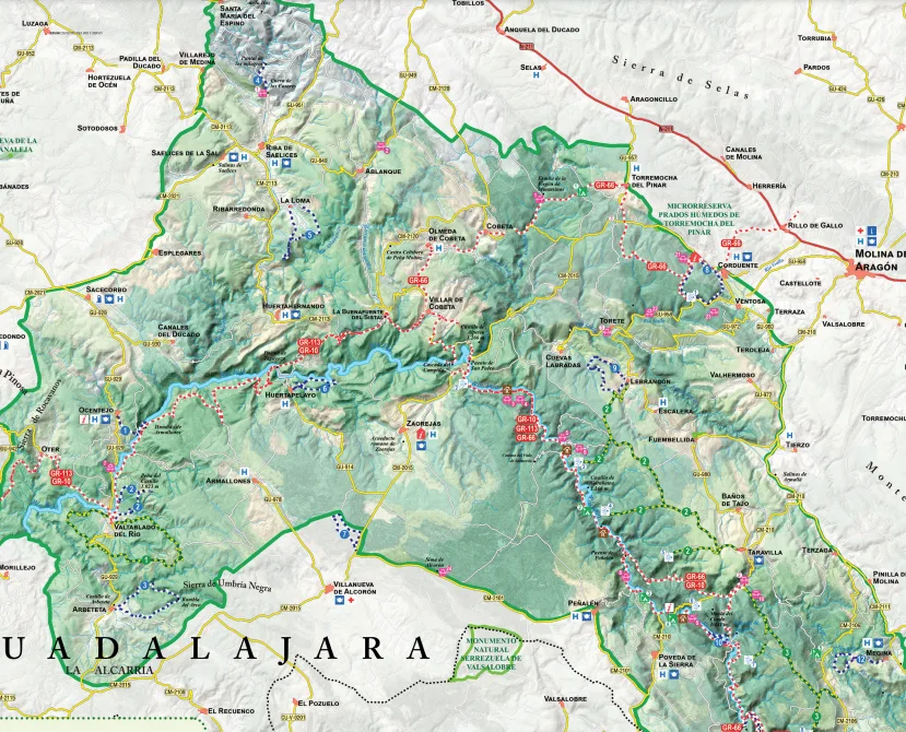mapa parque natural alto tajo