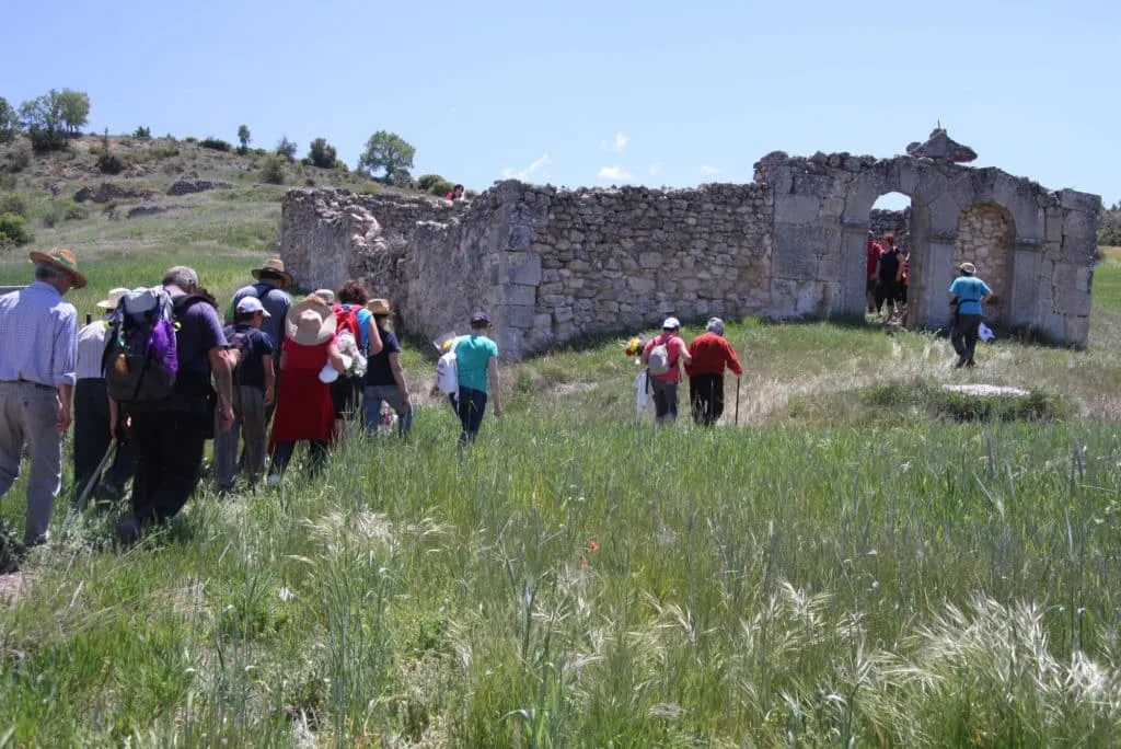 vecinos de villaescusa de palositos llegan al cementerio derruido